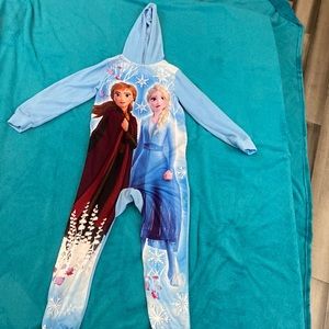 This is Frozen Pajamas, color is mostly blue and size is Girls Medium.